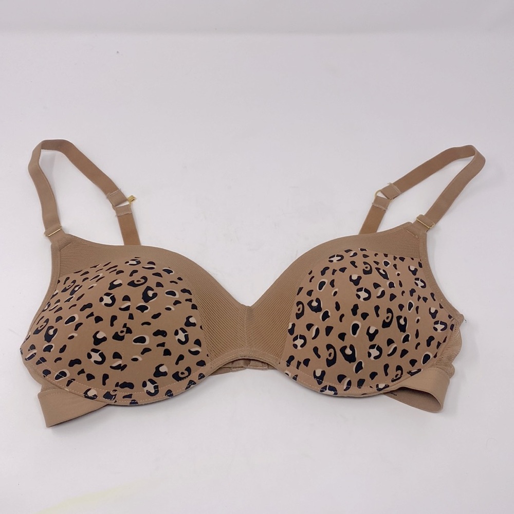 Leopard Print Dark Tan Bra Size 36C Excellent Condition